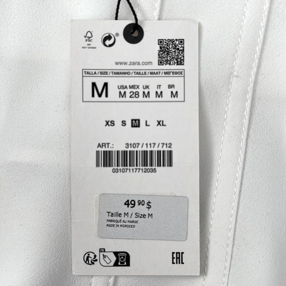 ZARA High-waisted White skirt (size M) - Picture 5 of 5